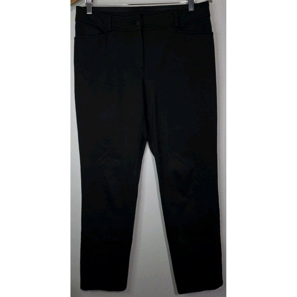 Eileen Fisher Pants Women S Rayon Black Flex Straight Leg Ponte Stretch Casual